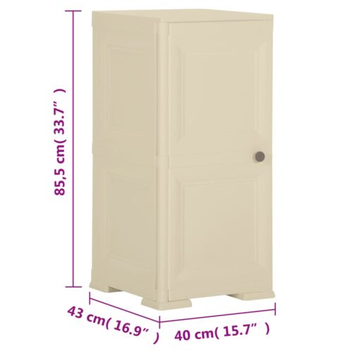 Plastic Cabinet 40x43x85.5cm Wood Design Angora White - Image 8