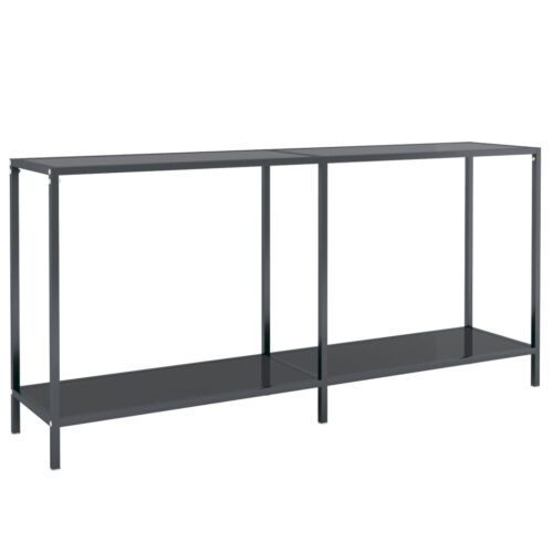 Console Table Black 160x35x75.5cm Tempered Glass