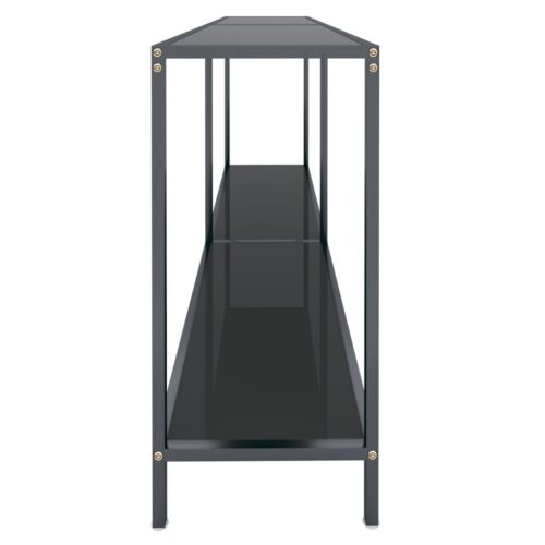 Console Table Black 160x35x75.5cm Tempered Glass - Image 4