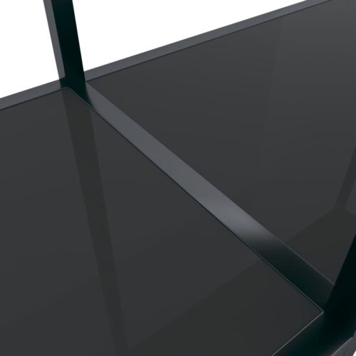 Console Table Black 160x35x75.5cm Tempered Glass - Image 5
