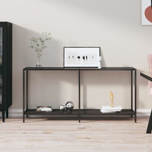 Console Table Black 160x35x75.5cm Tempered Glass - Image 9