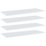 Bookshelf Boards 4pcs High Gloss White 100x40x1.5cm Engineered Wood