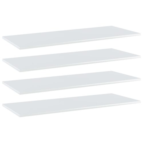 Bookshelf Boards 4pcs High Gloss White 100x40x1.5cm Engineered Wood