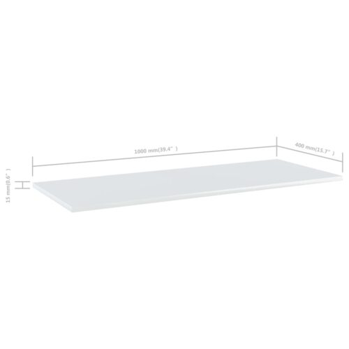 Bookshelf Boards 4pcs High Gloss White 100x40x1.5cm Engineered Wood - Image 5