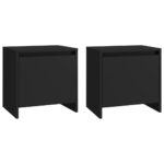 Bedside Cabinets 2pcs Black 45x34x44.5cm Engineered Wood