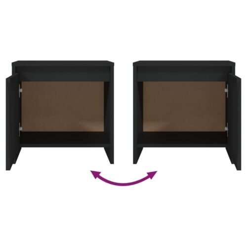 Bedside Cabinets 2pcs Black 45x34x44.5cm Engineered Wood - Image 8