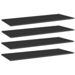 Bookshelf Boards 4pcs High Gloss Black 100x40x1.5cm Engineered Wood