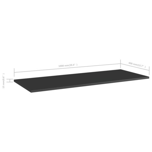 Bookshelf Boards 4pcs High Gloss Black 100x40x1.5cm Engineered Wood - Image 5