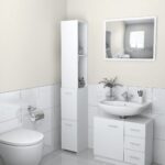 Bathroom Cabinet White 25x26.5x170cm Engineered Wood