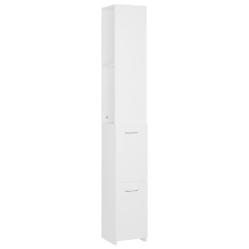 Bathroom Cabinet White 25x26.5x170cm Engineered Wood - Image 2
