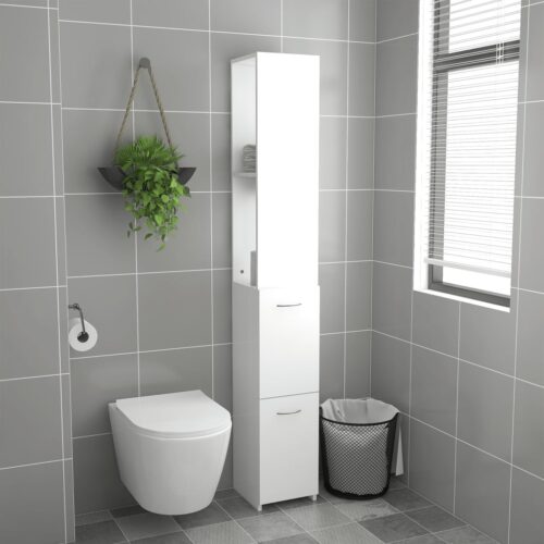 Bathroom Cabinet White 25x26.5x170cm Engineered Wood - Image 3