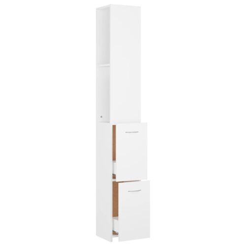 Bathroom Cabinet White 25x26.5x170cm Engineered Wood - Image 6