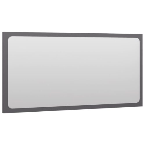 2-Piece Bathroom Furniture Set High Gloss Grey Engineered Wood - Image 7
