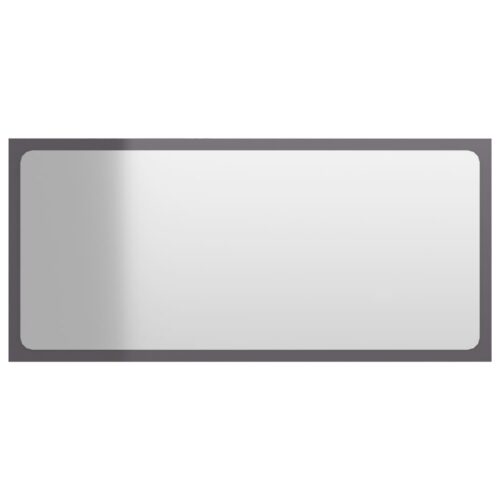 2-Piece Bathroom Furniture Set High Gloss Grey Engineered Wood - Image 8