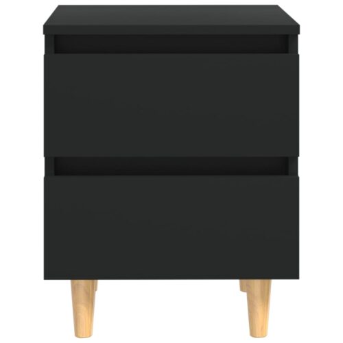 Bed Cabinets with Solid Pinewood Legs 2pcs Black 40x35x50cm - Image 4