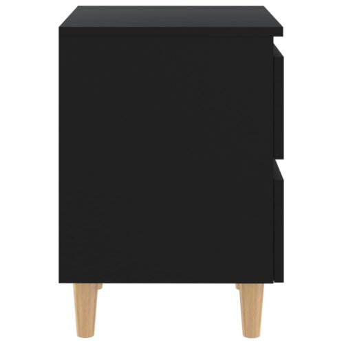 Bed Cabinets with Solid Pinewood Legs 2pcs Black 40x35x50cm - Image 5