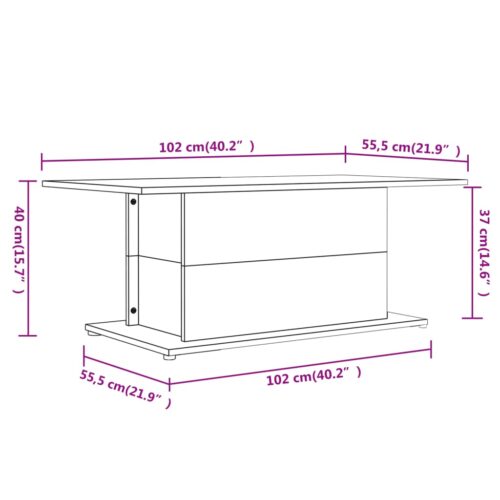 Coffee Table Sonoma Oak 102x55.5x40cm Engineered Wood - Image 7