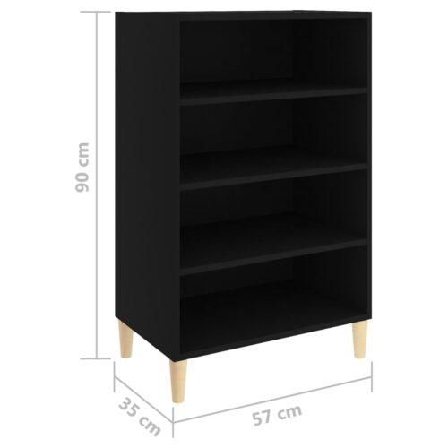 Sideboard Black 57x35x90cm Engineered Wood - Image 6