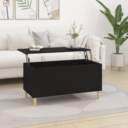 Coffee Table Black 90x44.5x45cm Engineered Wood