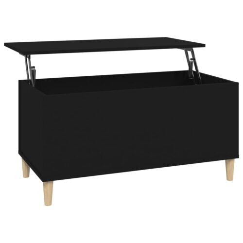Coffee Table Black 90x44.5x45cm Engineered Wood - Image 2