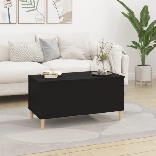 Coffee Table Black 90x44.5x45cm Engineered Wood - Image 3