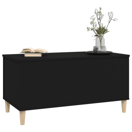 Coffee Table Black 90x44.5x45cm Engineered Wood - Image 4