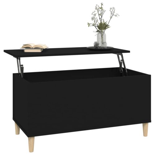 Coffee Table Black 90x44.5x45cm Engineered Wood - Image 5