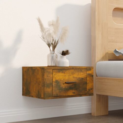 Wall-mounted Bedside Cabinets 2pcs Smoked Oak 50x36x25cm - Image 3