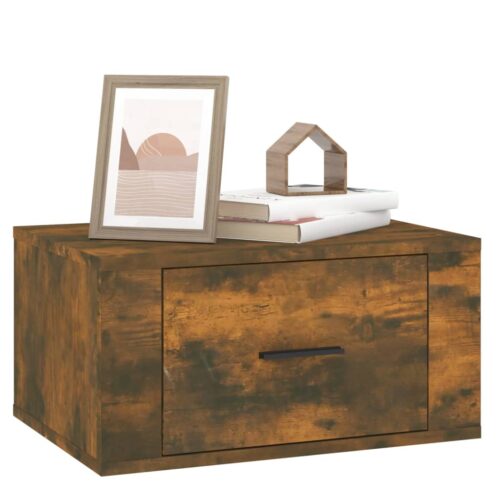Wall-mounted Bedside Cabinets 2pcs Smoked Oak 50x36x25cm - Image 4
