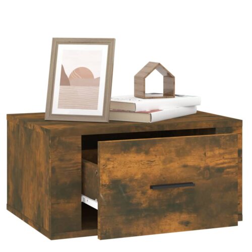 Wall-mounted Bedside Cabinets 2pcs Smoked Oak 50x36x25cm - Image 5