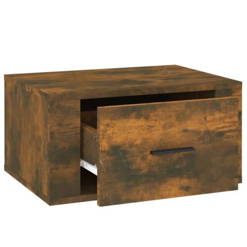 Wall-mounted Bedside Cabinets 2pcs Smoked Oak 50x36x25cm - Image 8