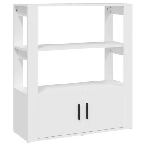 Sideboard White 80x30x90cm Engineered Wood - Image 2