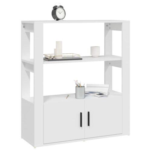 Sideboard White 80x30x90cm Engineered Wood - Image 4