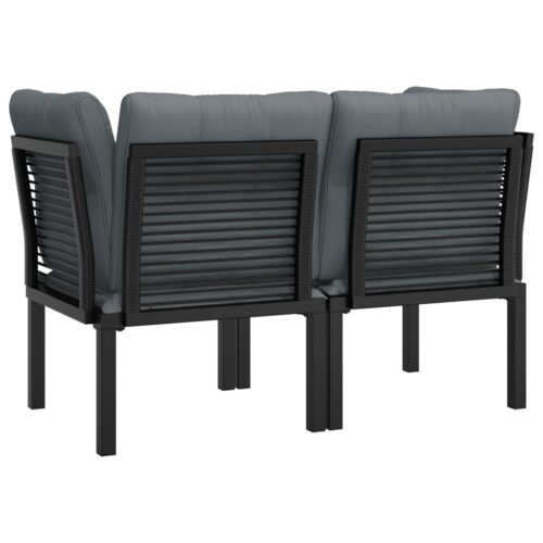 2pcs 2-Seater Garden Chairs Wicker Rattan Outdoor Patio Sofa Lounge Bench Grey - Image 5
