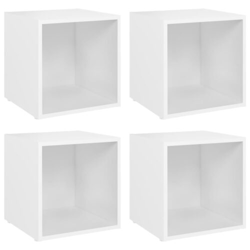 4pcs Set Wooden Wall Cabinet Display Table Bookshelf Storage Shelf Rack Shelves