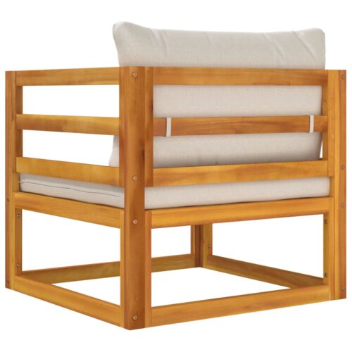 Garden Chair with Grey Cushions Solid Wood Acacia - Image 6