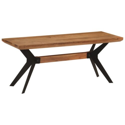 Dining Bench 110x40x46cm Solid Wood Acacia Steel