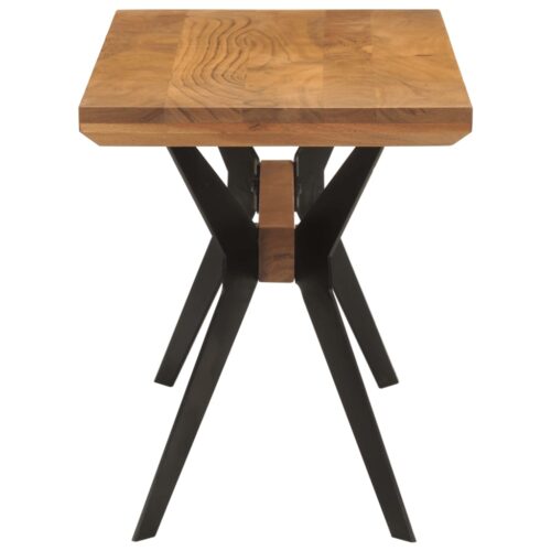 Dining Bench 110x40x46cm Solid Wood Acacia Steel - Image 3