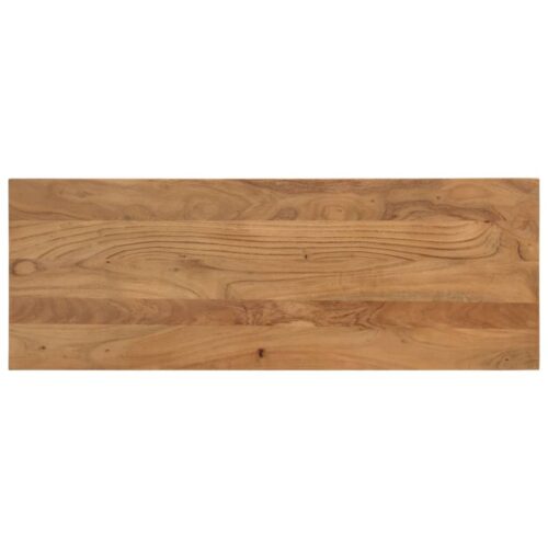 Dining Bench 110x40x46cm Solid Wood Acacia Steel - Image 4