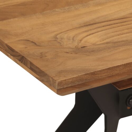 Dining Bench 110x40x46cm Solid Wood Acacia Steel - Image 5