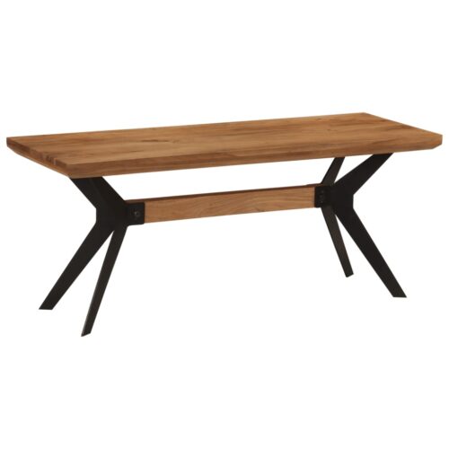 Dining Bench 110x40x46cm Solid Wood Acacia Steel - Image 8