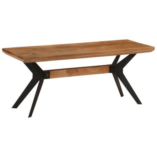 Dining Bench 110x40x46cm Solid Wood Acacia Steel - Image 9