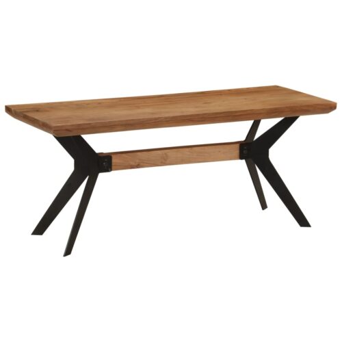 Dining Bench 110x40x46cm Solid Wood Acacia Steel - Image 10