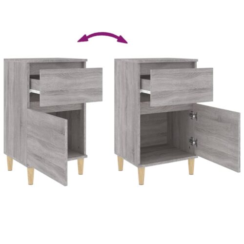 Bedside Cabinets 2pcs Grey Sonoma 40x35x70cm - Image 9