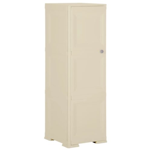 Wooden Plastic Cabinet Clothes Storage Shelf Rack Wardrobe Cupboard Angora White 40x43x125cm