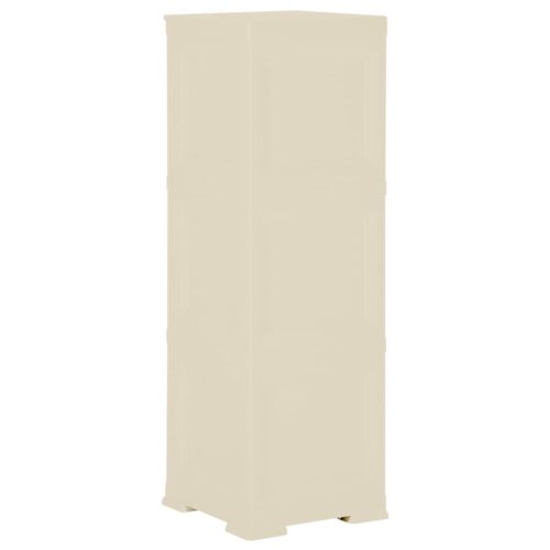 Wooden Plastic Cabinet Clothes Storage Shelf Rack Wardrobe Cupboard Angora White 40x43x125cm - Image 4