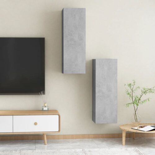 TV Cabinets 2pcs Concrete Grey 30.5x30x90cm Engineered Wood - Image 10