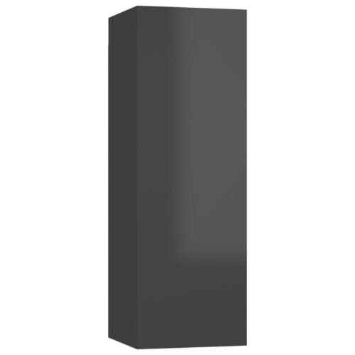 TV Cabinets 2pcs High Gloss Grey 30.5x30x90cm Engineered Wood - Image 3