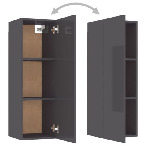 TV Cabinets 2pcs High Gloss Grey 30.5x30x90cm Engineered Wood - Image 7