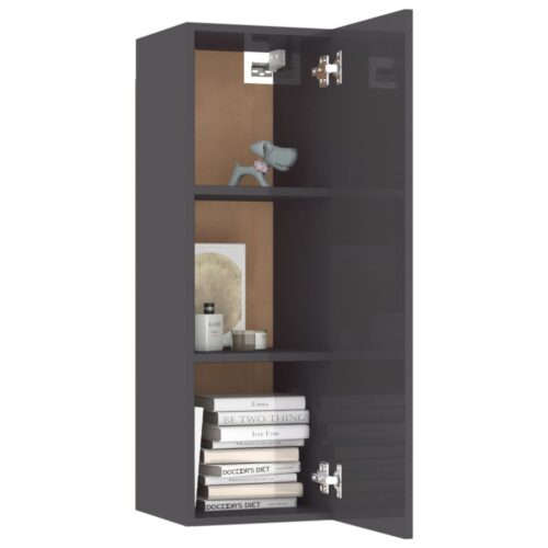 TV Cabinets 2pcs High Gloss Grey 30.5x30x90cm Engineered Wood - Image 9
